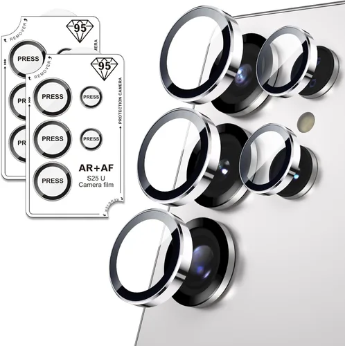 Miniatura 30 de Bling - Protector de lente de cámara para Samsung Galaxy S22 Ultra solamente, cubierta de anillo de lente de ajuste completo con película de Negro