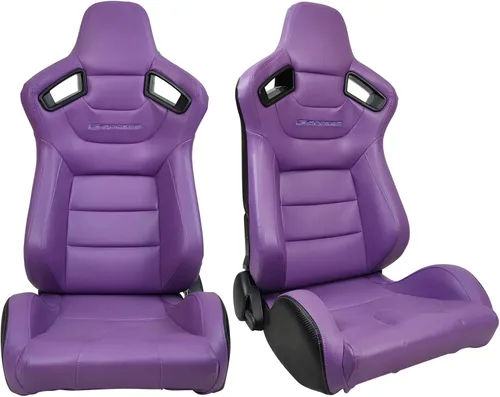 Miniatura 17 de FREEMOTOR802 Asientos universales para vehículos de carreras, asientos deportivos reclinables con deslizadores de doble bloqueo ajustables, 1 par