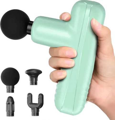 Miniatura 11 de Mini pistola de masaje, potente masajeador muscular de mano para relajación muscular, percusión de tejido profundo, pequeña pistola de masaje Negro