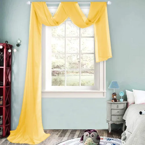 Miniatura 24 de HUTO Cenefas de cortina de gasa transparente blanca para habitación de niñas, bufandas de gasa suave para boda, fiesta, toldo, cama, 216 extra largas