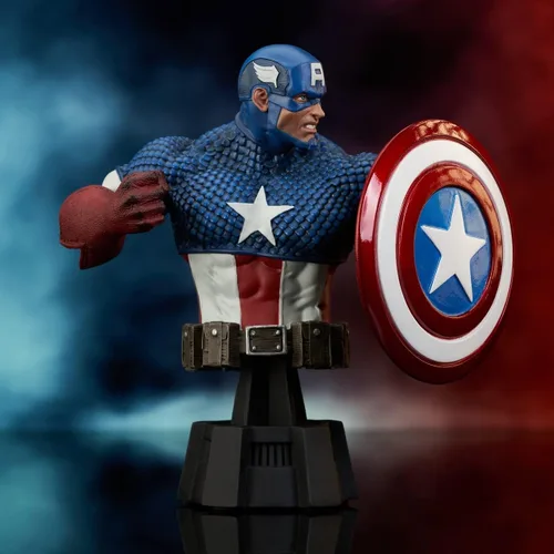 Miniatura 3 de Diamond Select Toys Marvel Comics: Capitán América busto de resina a escala 1:7, multicolor, 6 pulgadas