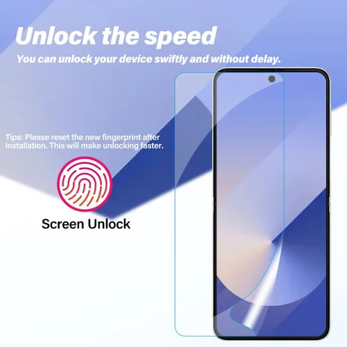 Miniatura 3 de BIGFACE Protector de pantalla 6 en 1 para Samsung Galaxy Z Flip 6, paquete de 2 protectores de pantalla para Galaxy Flip 6 EPU + 2 protectores
