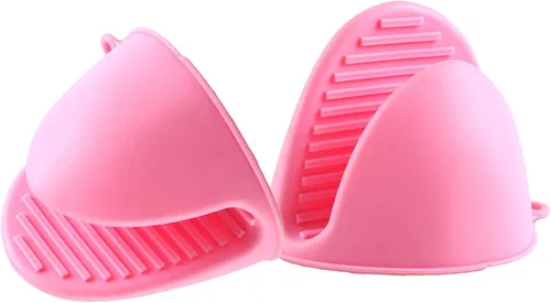 Miniatura 4 de 2 pares de guantes de horno mini de silicona resistentes al calor, ideales para sujetar fuentes de horno y otros utensilios de cocina calientes