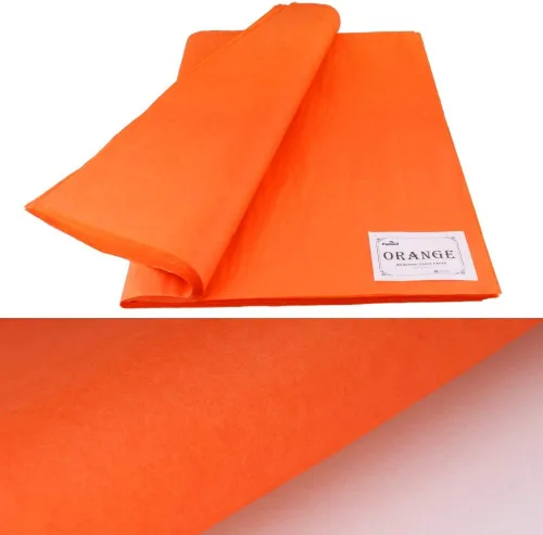 Miniatura 2 de PMLAND 100 hojas de papel de seda naranja a granel, 20x15 pulgadas, papel de seda de doble cara para envolver regalos, bolsas, manualidades, bodas