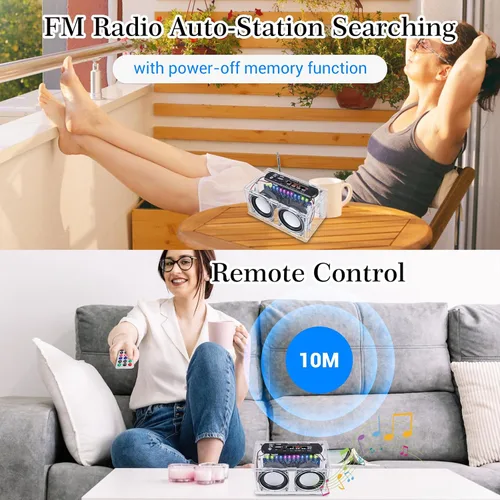Miniatura 6 de Kit de altavoces compatible con Bluetooth, función de grabación, kit de práctica de soldadura de radio FM con espectro LED, soporte