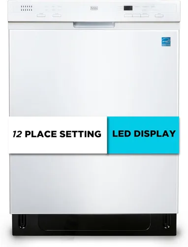 Miniatura 10 de BLACK+DECKER Lavavajillas empotrado de 24 pulgadas, capacidad para 12 cubiertos con tina de acero inoxidable, lavavajillas con 6 programas