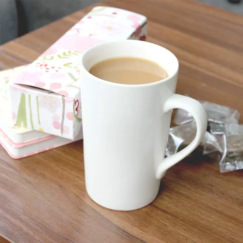 Miniatura 4 de Paquete de 2 tazas de café de 16 onzas, taza de cerámica blanca pura, simple, grande, alta, de cerámica, para té con leche, taza de café con asa
