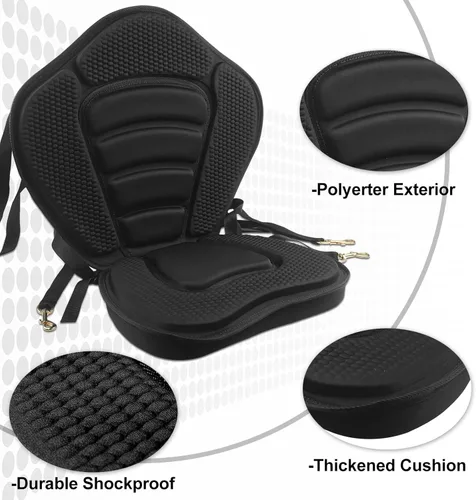 Miniatura 5 de HLOGREE Asientos de kayak: 1/2 pieza, cojín acolchado grueso con soporte de respaldo, compatible con canoa y Ocean Sup