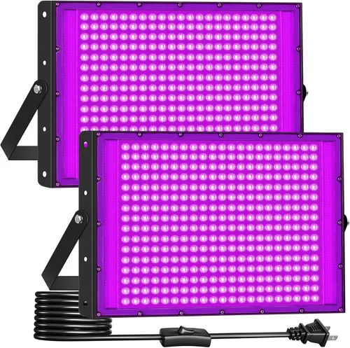 Miniatura 9 de Paquete de 2 Luces Negras LED de 50W, Reflector de Luz Negra para Fiesta Brillante IP66 Impermeable, Luces Negras Exteriores con Interruptor