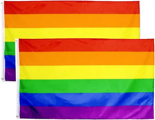 Flaglink Bandera del Orgullo Gay de 3 x 5 pies – Paquete de 2 banderas de arcoíris