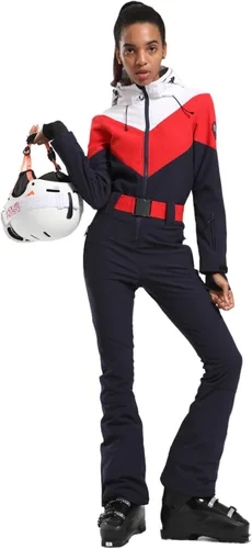 Miniatura 103 de GSOU SNOW Traje de esquí para mujer, traje de nieve delgado de una pieza, chaqueta de nieve, impermeable, resistente al viento, deportes al aire