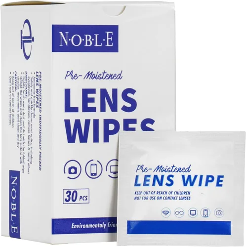 Noble toallitas prehumedecidas para lentes envueltas individualmente, toallitas de limpieza de lentes y pantallas, ideales para lentes, teléfonos