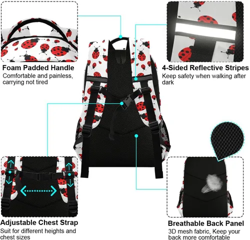 Miniatura 4 de MNSRUU Mochila escolar con correa para el pecho, mochila para laptop Galaxy Planets, mochila de senderismo de viaje para niños y niñas, Animal 031