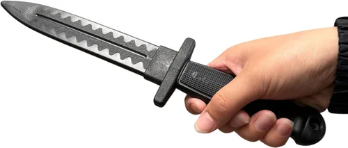 Miniatura 4 de E-BOGU Cuchillo táctico de entrenamiento de polipropileno negro (12")