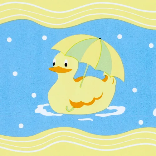 CONCORD WALLCOVERINGS ™ Papel Pintado Frontera Niños Patrón Patos con Paraguas Para La Habitación De Los Niños Sala De Juegos, Cuarto De Niño,