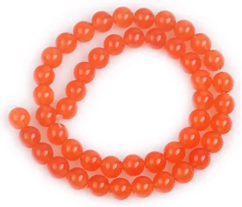 Miniatura 5 de JOE FOREMAN Cuentas redondas de piedra natural de jade naranja de 0.315 pulgadas para hacer joyas, cuentas de 15 pulgadas, piedras semipreciosas