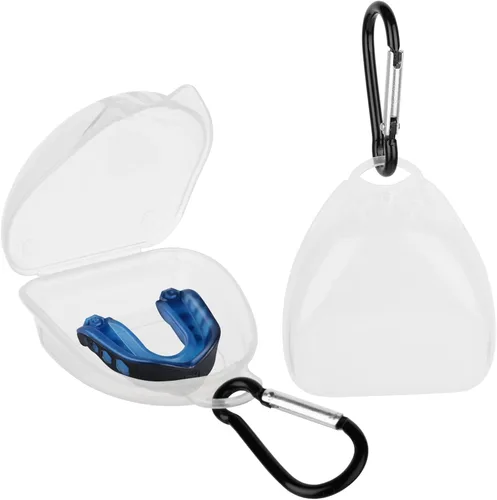 Cosmos 2 fundas deportivas para protección bucal, caja de almacenamiento, cierre a presión con agujeros de ventilación y clips de transporte para
