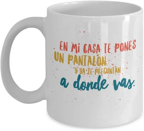 Miniatura 3 de Taza de Cafe Mi Casa Vaso, taza de téa divertidas, tazas personalizadas, café inspiradoras, taza con mensajes positivos. Blanco