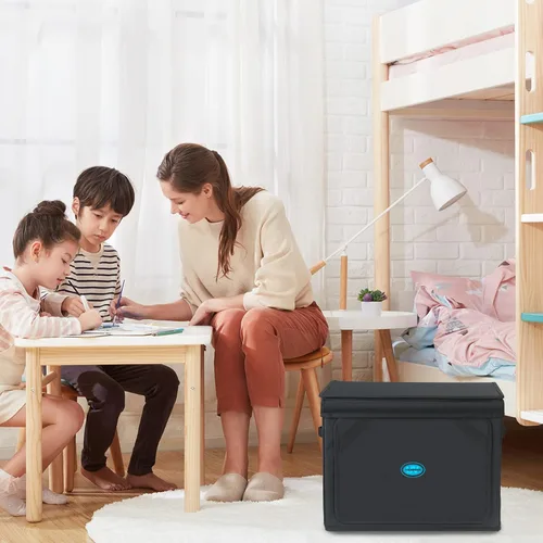 Miniatura 7 de Caja desinfectante UVC grande con ozono, bolsa limpiadora plegable con temporizador, bombilla UV de 36L/9.5 galones, bolsa negra para zapatos