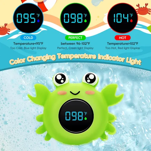 Miniatura 3 de b&h Termómetro de baño para bebé con pantalla LED, termómetro de temperatura de agua para recién nacidos, sensor de agua de seguridad para bebés
