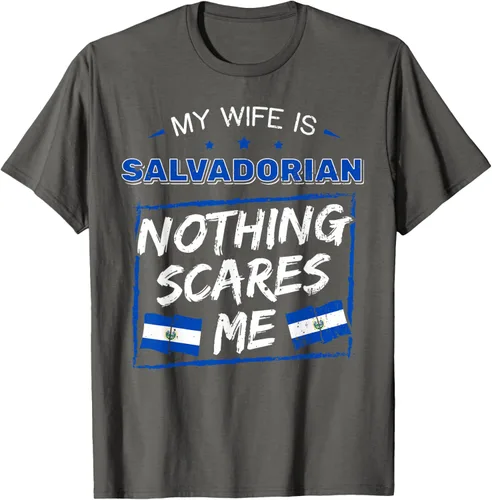 Miniatura 95 de Camiseta con la bandera de raíces salvadoreñas de El Salvador My Wife Is Salvadoran Roots, Negro