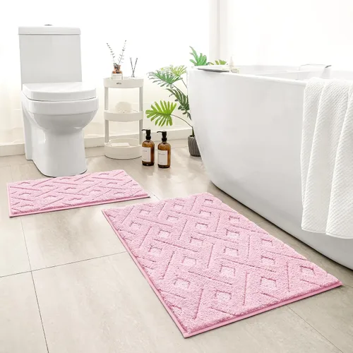 Miniatura 10 de HOMEIDEAS - Juego de alfombras de baño de 2 piezas, antideslizantes, lavables a máquina, de felpa extra suave y absorbente, para baño, tina y ducha