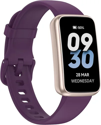 Reloj podómetro de batería larga con vida útil de 14 días, diseño delgado sin necesidad de aplicación/teléfono, rastreador de fitness, reloj Púrpura