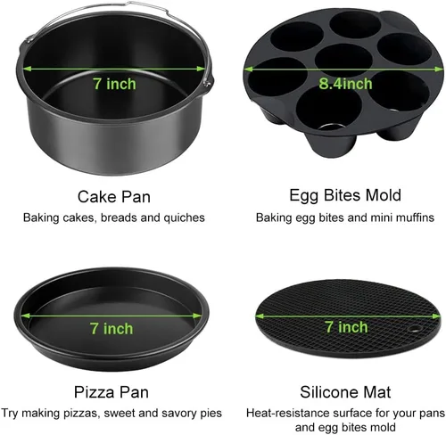 Miniatura 2 de Juego de accesorios para freidora de aire, 12 piezas compatibles con freidora de aire Gowise Cosori Phillips Ninja Cozyna de 4, 4.2, 5.5, 5.8