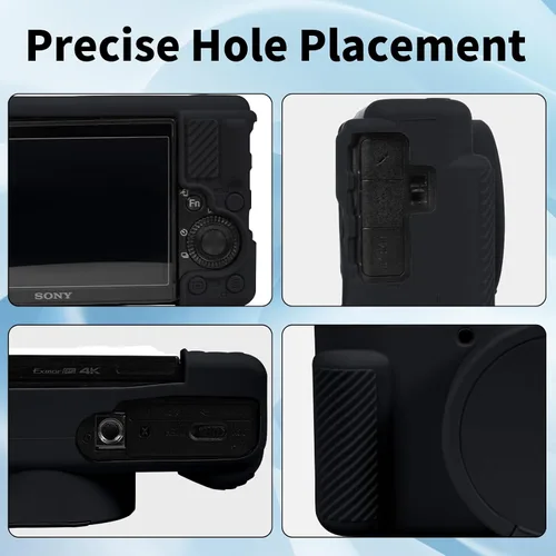 Miniatura 4 de Funda para cámara Sony ZV-1, ZV1, funda de silicona para cámara con tapa extraíble para lente digital Sony ZV 1, color negro
