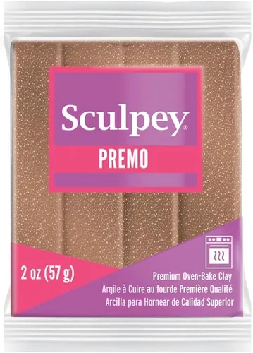 Sculpey Premo™ Arcilla polimérica para horno, Rosado con brillo, No tóxica, barra de 2 oz., Ideal para hacer joyas, vacaciones, DIY, medios mixtos y