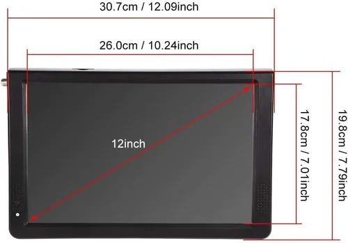Miniatura 5 de Pomya 12 pulgadas Digital Televisión ATSC TV portátil 1080P HD HDMI reproductor de vídeo para el coche casero (EE.UU.)