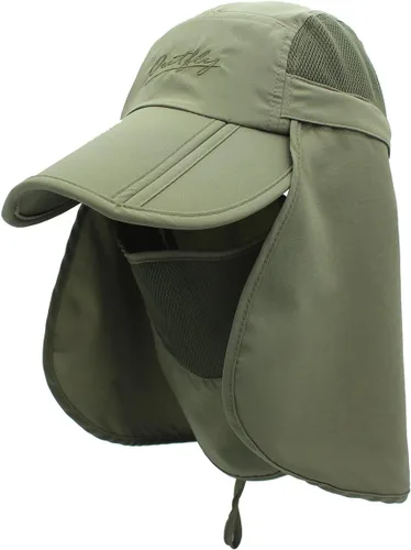 Miniatura 14 de Sombrero de sol transpirable de ala ancha UPF 50+ con solapa para el cuello, protección UV, gorra de secado rápido para verano, pesca al aire libre