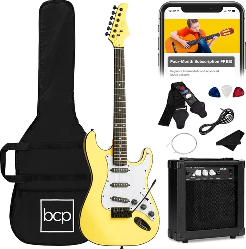 Miniatura 18 de Best Choice Products Kit de iniciación de guitarra eléctrica para principiantes de tamaño completo de 39 pulgadas con funda, correa, amplificador