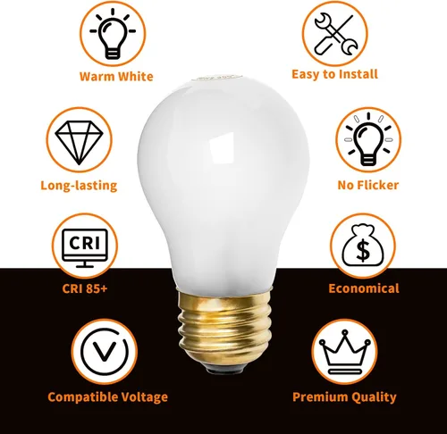 Miniatura 3 de 8009 - Bombillas incandescentes de repuesto para horno refrigerador, bombillas incandescentes de repuesto de 120 V y 40 W, aptas para Whirlpool GE