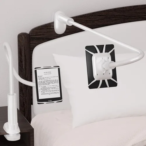 Soporte de cuello de cisne para Kindle para leer en la cama - [Antideslizante] Soporte para teléfono para la cama, accesorios de soporte para Kindle