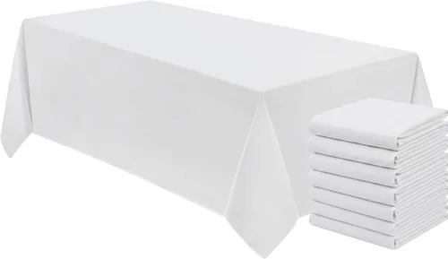 Miniatura 27 de Mantel rectangular de poliéster, manteles para mesas rectangulares de 6 pies, manteles de tela decorativa lavable para bodas, banquetes y campamento