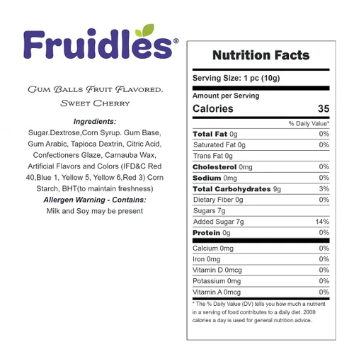 Miniatura 2 de Fruidles Bolas de goma de mascar con sabor a frutas, golosinas de caramelo de 2 libras, recambios de tamaño de máquina, certificado Kosher Parve, 1