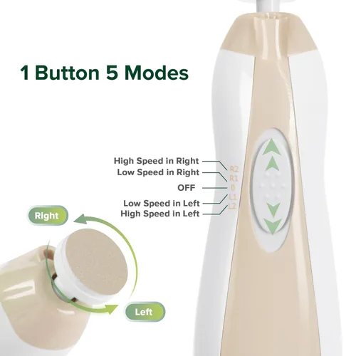 Miniatura 8 de haakaa Kit de cortaúñas eléctrico para bebés, kit de cortaúñas para recién nacidos, niños pequeños o adultos, cuidado de uñas y pies, juego de Acorn