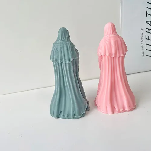 Miniatura 3 de Sword Man - Molde de vela cilíndrica – Moldes de silicona de fundición de resina para decoración del hogar y fabricación de velas, molde en espiral