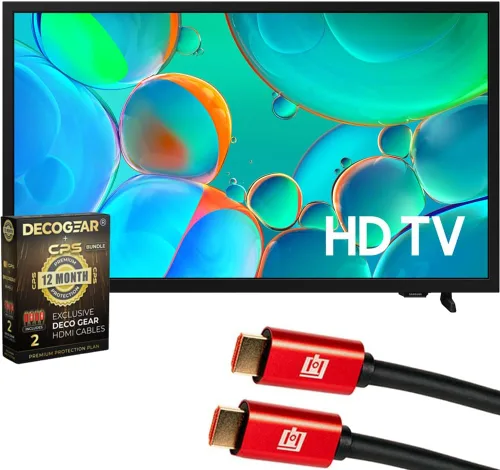 Samsung Smart TV HD H5000F 720P de 32 pulgadas (2025) Protección exclusiva CPS de 1 año, 2 cables HDMI y guía completa para principiantes de teatro
