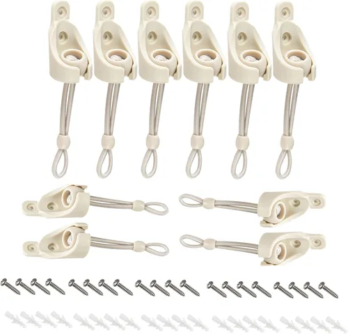 Miniatura 10 de Paquete de 5 tapas universales con anillo de tracción, piezas de repuesto para persianas enrollables para exteriores e interiores (beige)