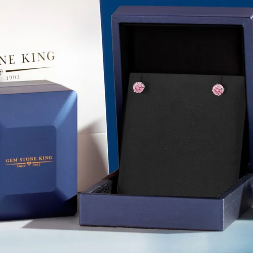 Miniatura 215 de Gem Stone King Aretes solitarios con piedra natal de oro de 14 quilates Redondos de 0.236 in Aretes de oro para mujeres y hombres