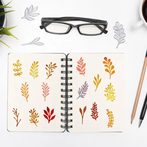 Miniatura 4 de Troqueles de corte de metal de hojas de otoño y primavera para hacer tarjetas, Acción de Gracias, hojas de otoño y árboles, tallos y plantillas