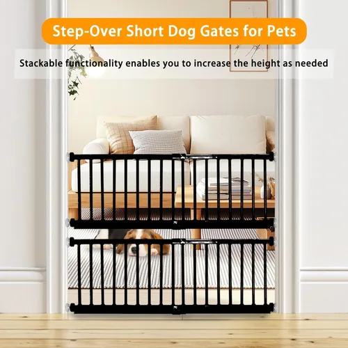 Miniatura 3 de Puerta para Perros, SHYUJAJIE Puerta Corta Ajustable Extra Ancha para Perros, Puerta Pequeña para Mascotas con 4 Kits de Extensión, Montada a Negro
