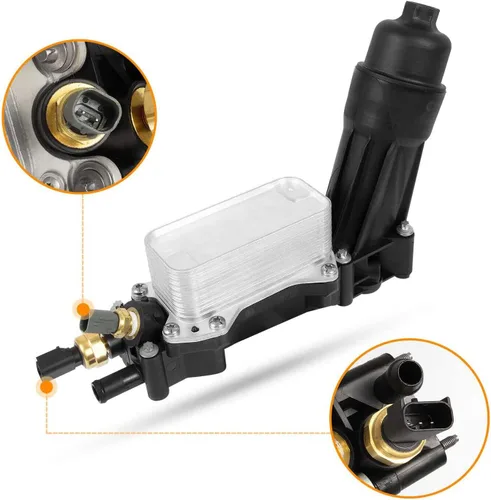 Miniatura 2 de Adaptador de carcasa de filtro de enfriador de aceite de motor compatible con Jeep Wrangler Dodge Charger Chrysler Town&Country de 3.6L 2014-2017