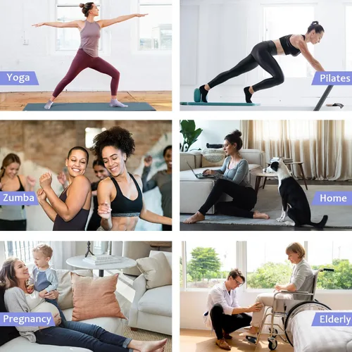 Miniatura 5 de yeuG Calcetines de pilates antideslizantes con agarre para mujer, calcetines de agarre para yoga, ballet, entrenamiento descalzo, calcetines