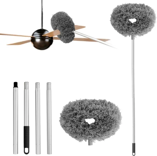 Miniatura 16 de Limpiador de ventilador de techo reutilizable de microfibra para ventilador de techo, limpiador extraíble con poste de extensión que se ajusta de 13