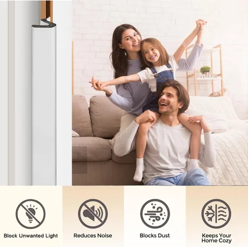 Miniatura 6 de Litaibai Burletes de Gran Tamaño para Puertas para Espacios Más Grandes, Tira de Sellado de Puerta Kerf de 40 Pies, Sin Pegamento, Instalación Fácil