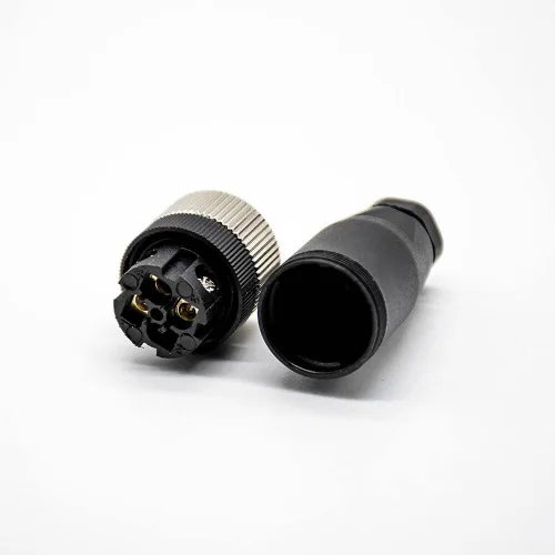 Miniatura 6 de Elecbee Conector de cable M12 Circular Impermeable Enchufe de Aviación Terminación de Tornillo Instalable en Campo Desapantallamiento Recto