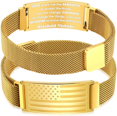 Miniatura 37 de DuoDiner Regalos de primera comunión, pulsera de cruz para niños y hombres, bandera estadounidense, versículo bíblico cristiano, regalos de joyería